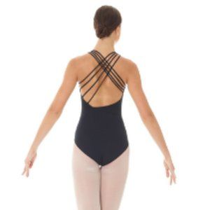 Elegant Black Strappy Back Leotard